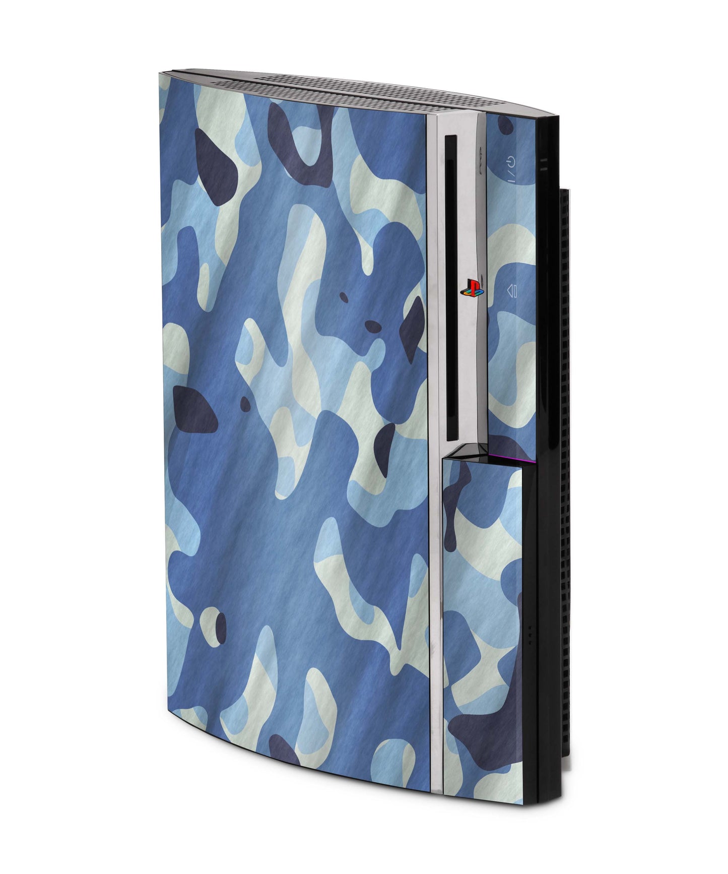 PS3 Skin Aufkleber für Fat Lady Playstation 3 Cover Folie Waving-Camo-Blue Aufkleber skins4u