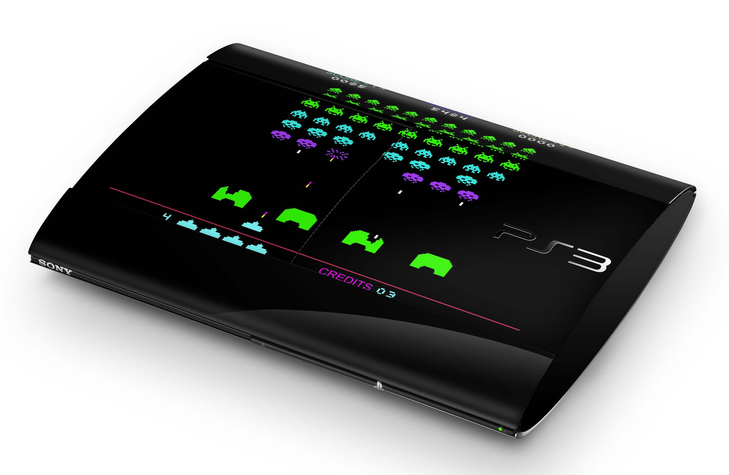 Playstation 3 Super Slim PS3 Skins Design Schutzfolie Vinyl Cover invaders Aufkleber skins4u