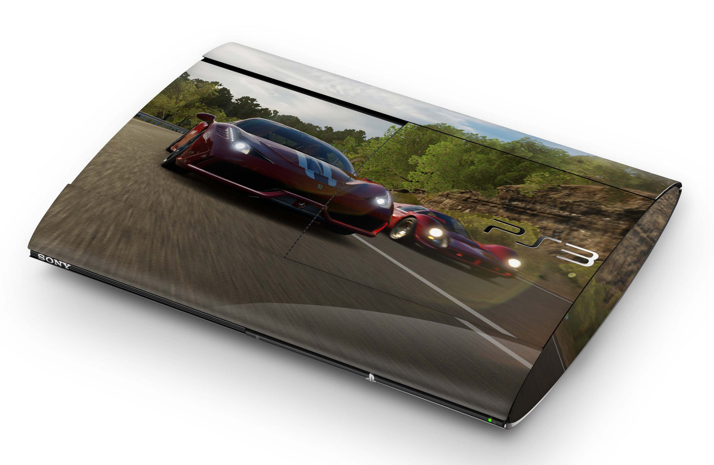 Playstation 3 Super Slim PS3 Skins Design Schutzfolie Vinyl Cover the race Aufkleber skins4u