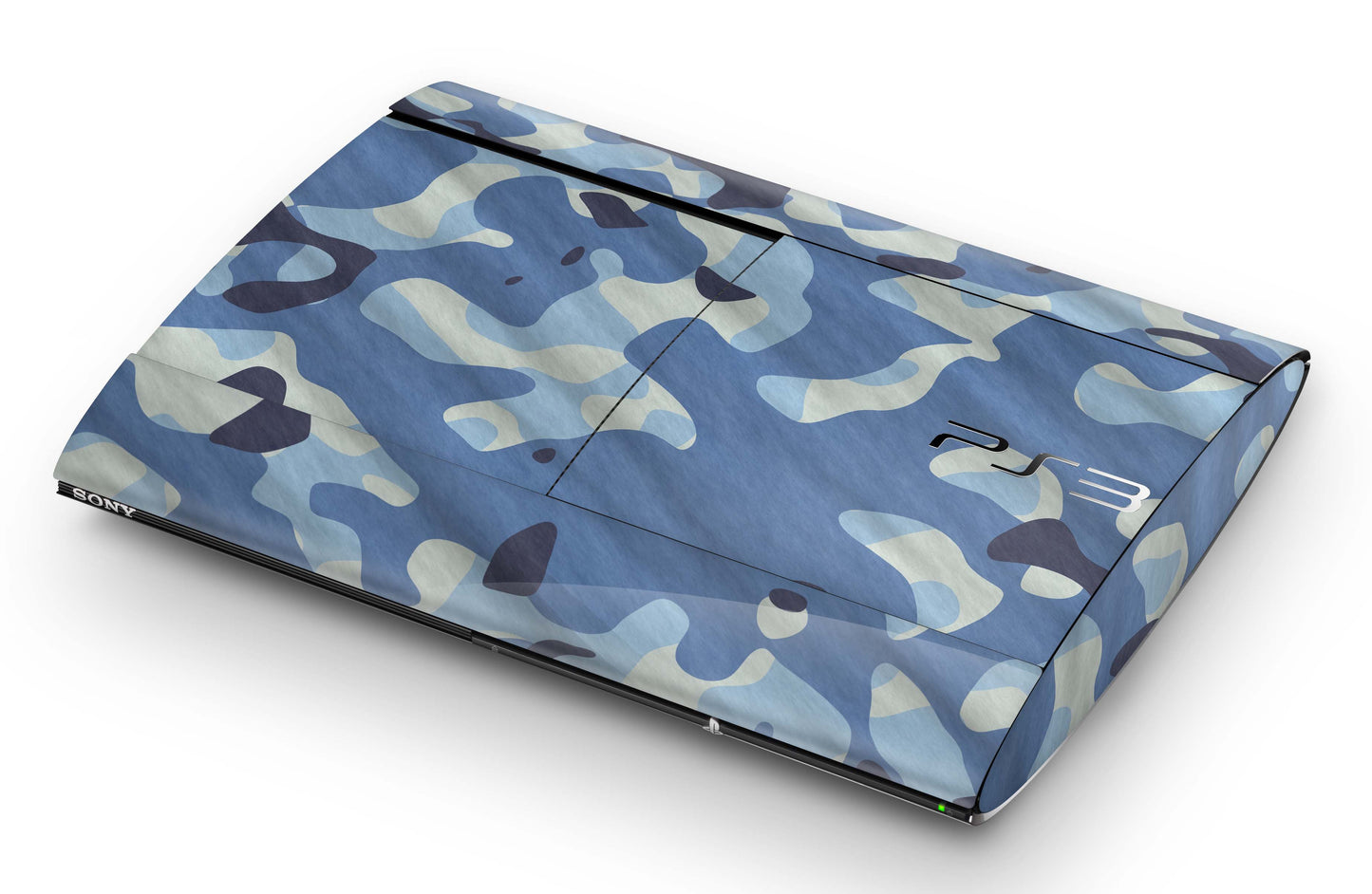 Playstation 3 Super Slim PS3 Skins Design Schutzfolie Vinyl Cover waving camouflage blue Aufkleber skins4u
