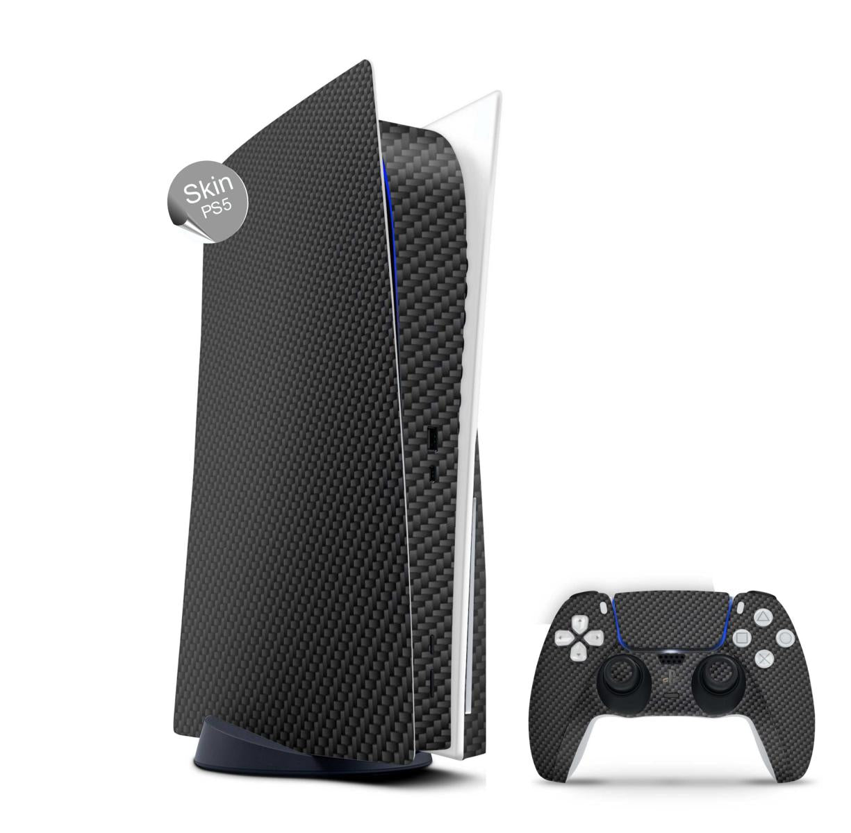 PS5 Skin Design Aufkleber Vinyl Folie Premium Skins mit PS5 Controller Carbon Aufkleber Skins4u