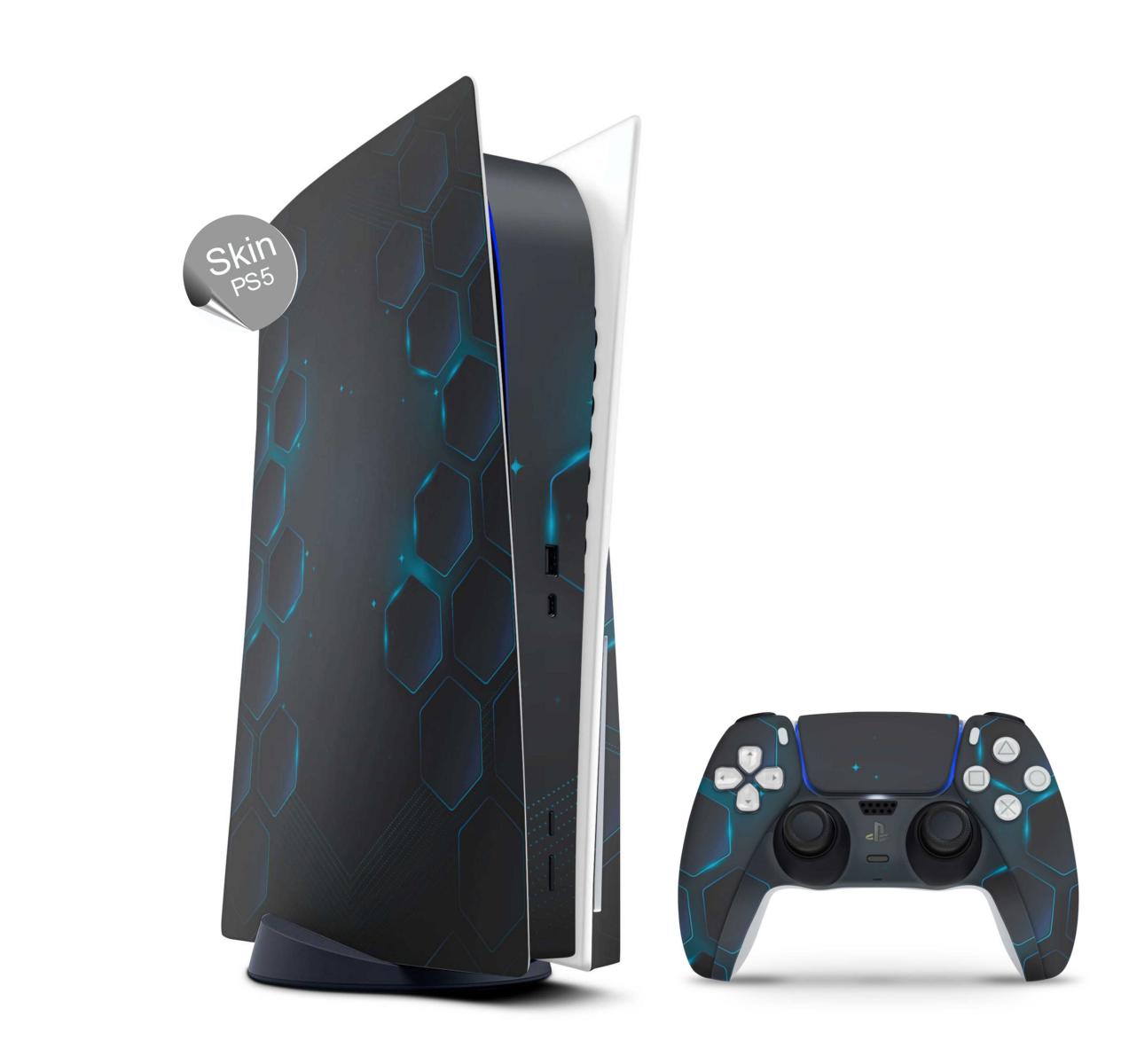 PS5 Skin Design Aufkleber Vinyl Folie Premium Skins mit PS5 Controller Exo Wonder Aufkleber Skins4u