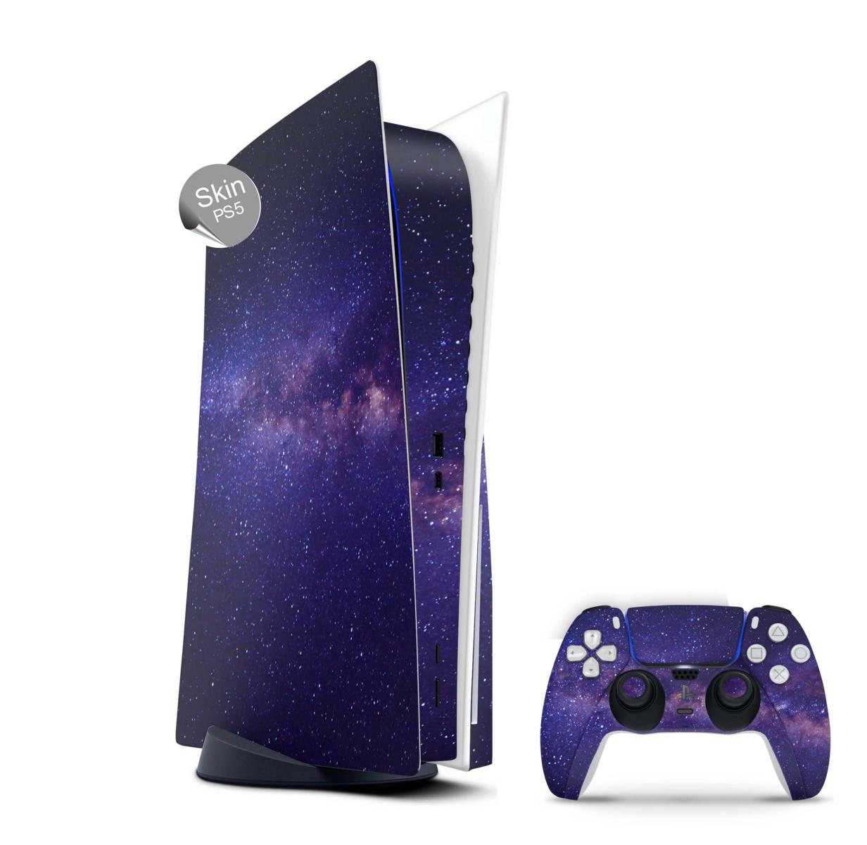PS5 Skin Design Aufkleber Vinyl Folie Premium Skins mit PS5 Controller Milky Way Aufkleber Skins4u