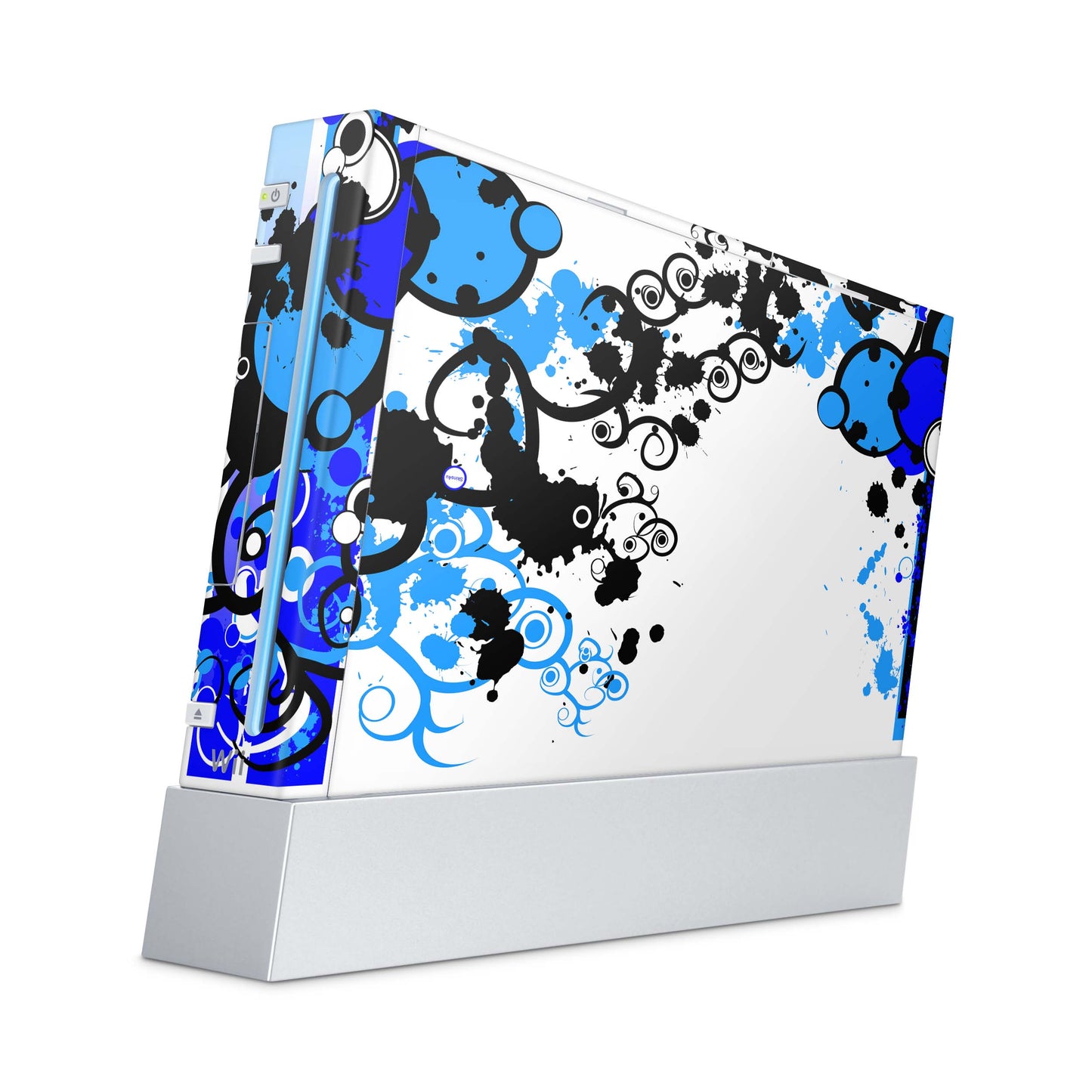 Nintendo Wii Skin Aufkleber Designfolie Skins Set simple blue Aufkleber Skins4u