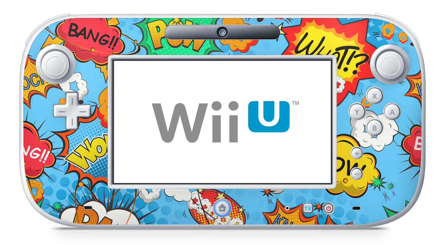 Nintendo Wii U Skin Konsolen und Tablet Controller Aufkleber Set Comics blau Aufkleber Skins4u