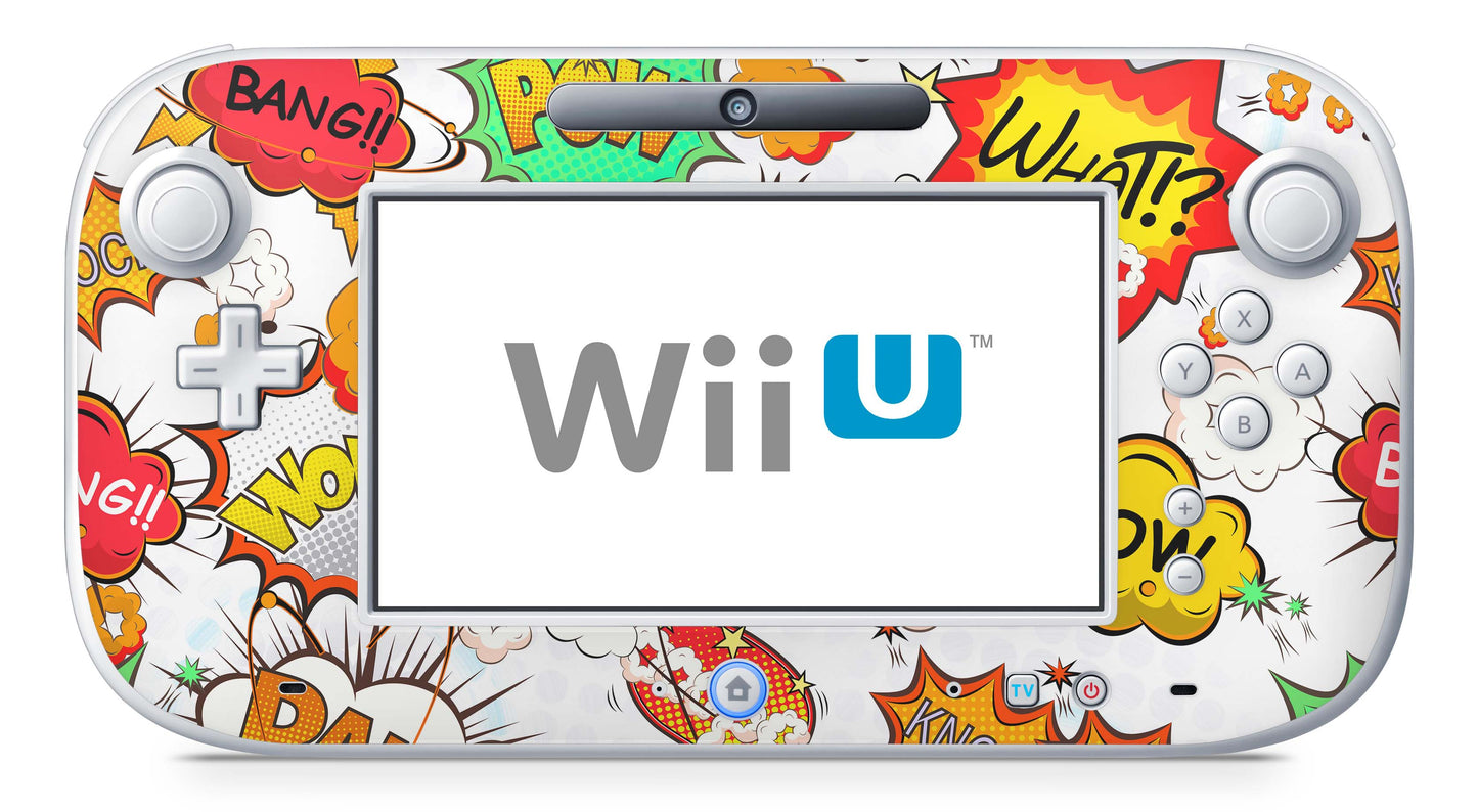 Nintendo Wii U Skin Konsolen und Tablet Controller Aufkleber Set Comics weiss Aufkleber Skins4u