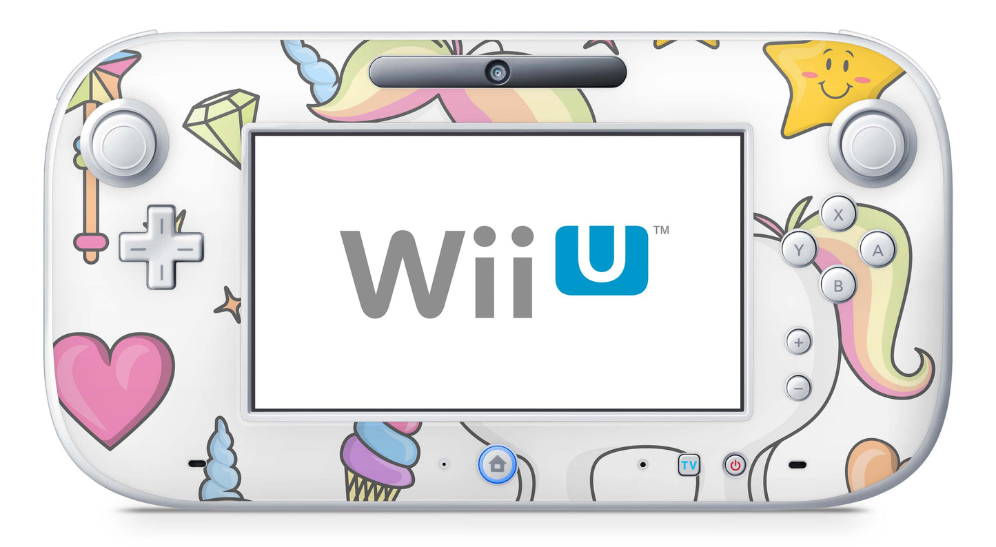 Nintendo Wii U Skin Konsolen und Tablet Controller Aufkleber Set Einhorn Draw Aufkleber Skins4u