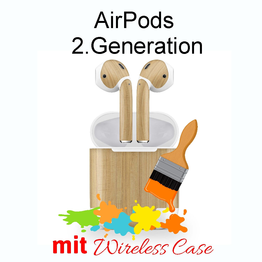 Apple AirPods Skins 2.Generation mit Wireless Funktion selbst gestalte –  Skins4u