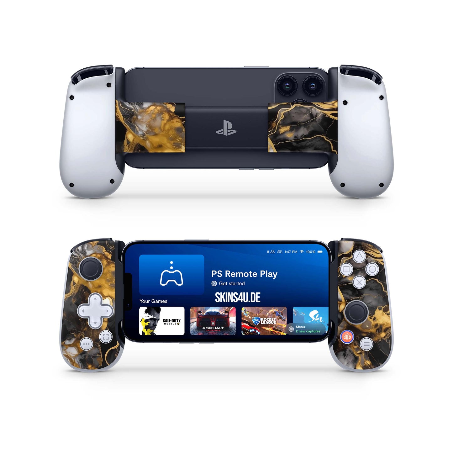 BackBone One Skin Controller Skins Vorder und Rückseite Dark Gold Elektronik-Sticker & -Aufkleber skins4u