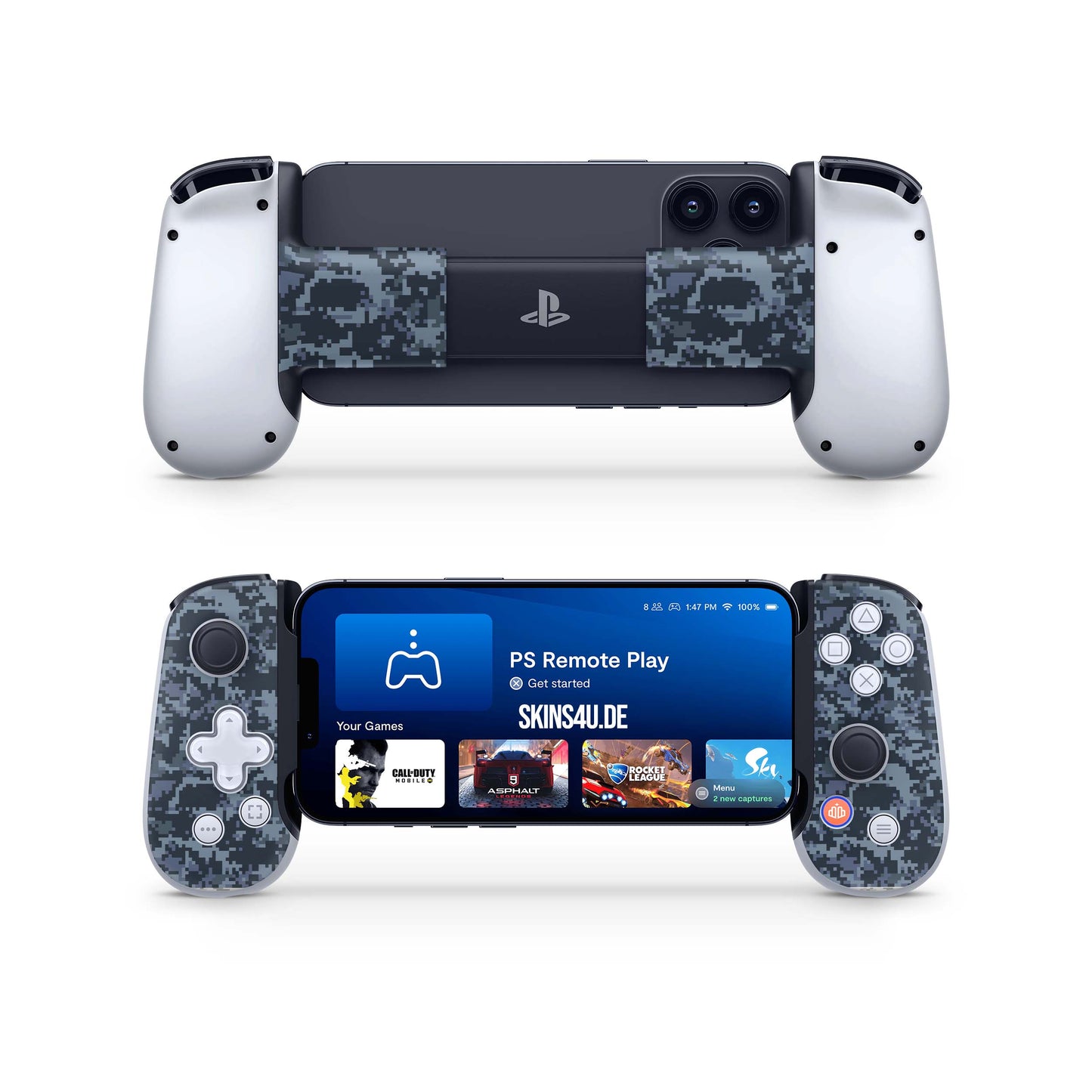 BackBone One Skin Controller Skins Vorder und Rückseite Navy Camo Elektronik-Sticker & -Aufkleber skins4u