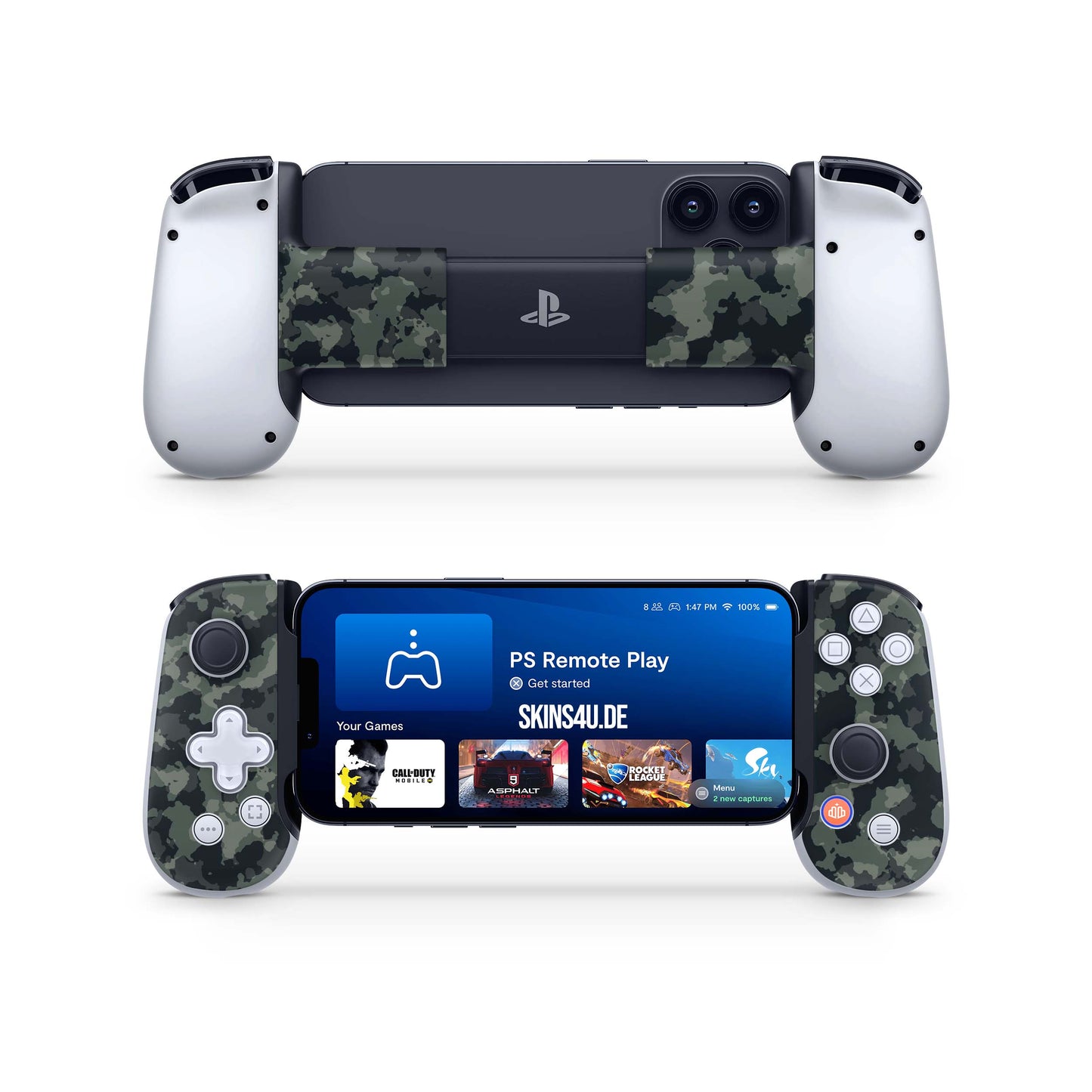 BackBone One Skin Controller Skins Vorder und Rückseite Shadow camo green Elektronik-Sticker & -Aufkleber skins4u