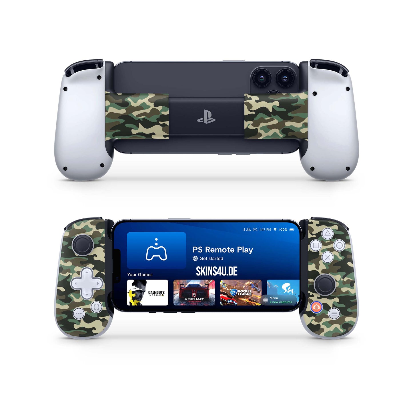 BackBone One Skin Controller Skins Vorder und Rückseite Wood Camo Elektronik-Sticker & -Aufkleber skins4u