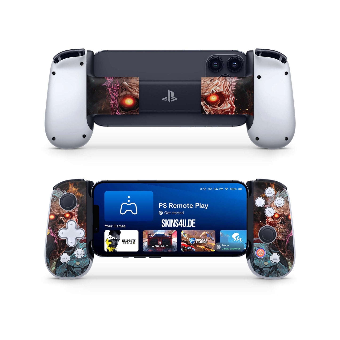 BackBone One Skin Controller Skins Vorder und Rückseite Zombie Fire Elektronik-Sticker & -Aufkleber skins4u