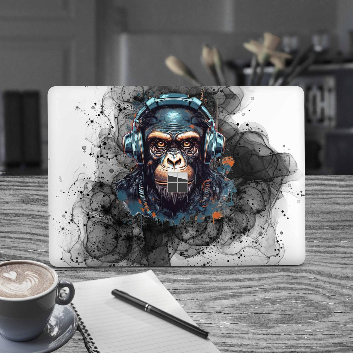 Microsoft Surface Laptop Go 1 / Go 2 Skins Premium Vinylfolie Kratzerschutz Design Black Smoke Monkey Elektronik-Sticker & -Aufkleber Skins4u