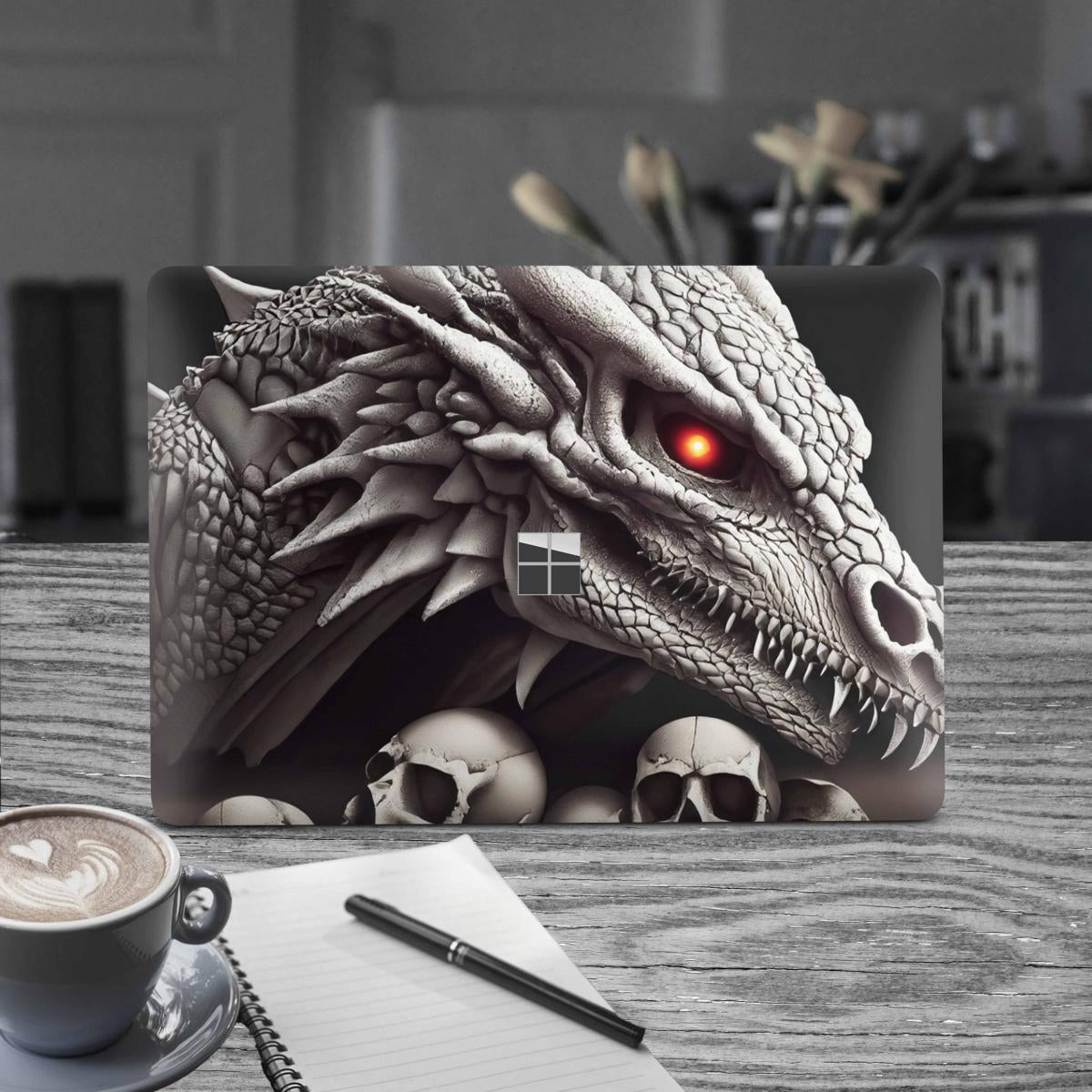 Microsoft Surface Laptop 3 4 5 Skin 15" Premium Vinylfolie Kratzerschutz Design Dark Skull Elektronik-Sticker & -Aufkleber Skins4u