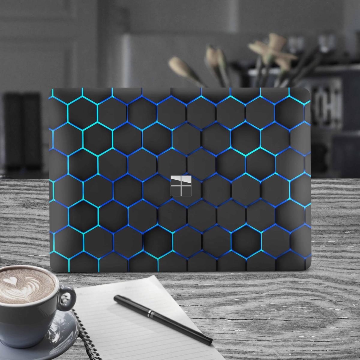 Microsoft Surface Laptop Go 1 / Go 2 Skins Premium Vinylfolie Kratzerschutz Design Exo blau Elektronik-Sticker & -Aufkleber Skins4u