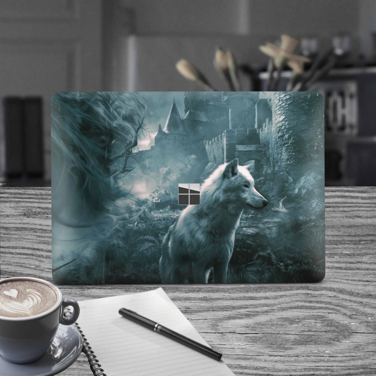 Microsoft Surface Laptop Go 1 / Go 2 Skins Premium Vinylfolie Kratzerschutz Design Ghost Wolf Elektronik-Sticker & -Aufkleber Skins4u