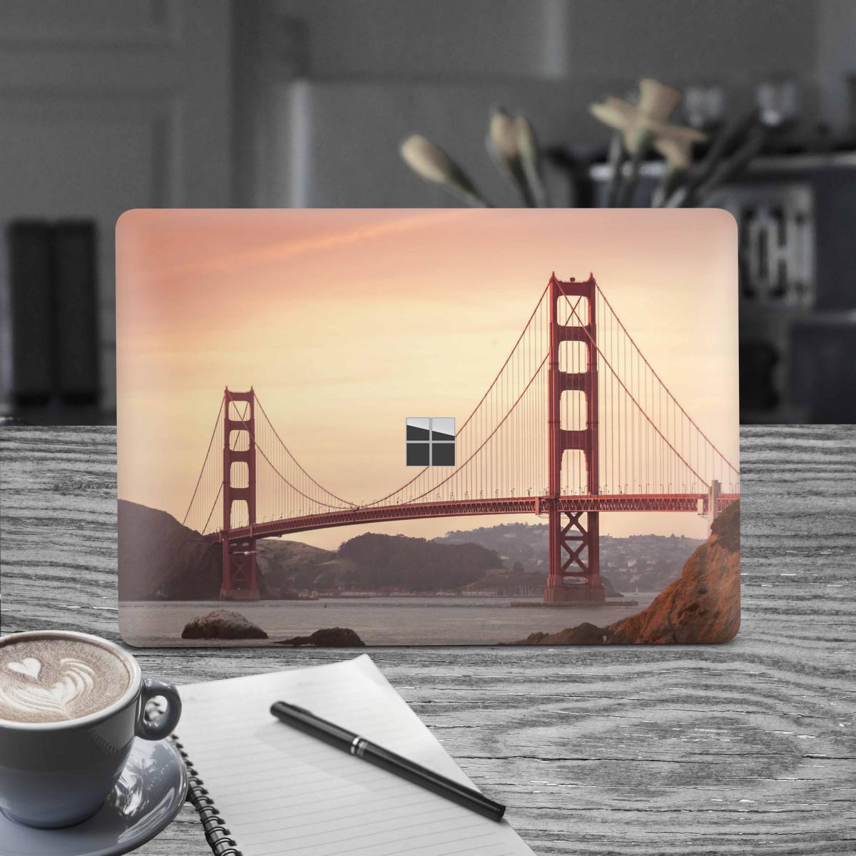 Microsoft Surface Laptop Go 1 / Go 2 Skins Premium Vinylfolie Kratzerschutz Design Golden Gate Elektronik-Sticker & -Aufkleber Skins4u