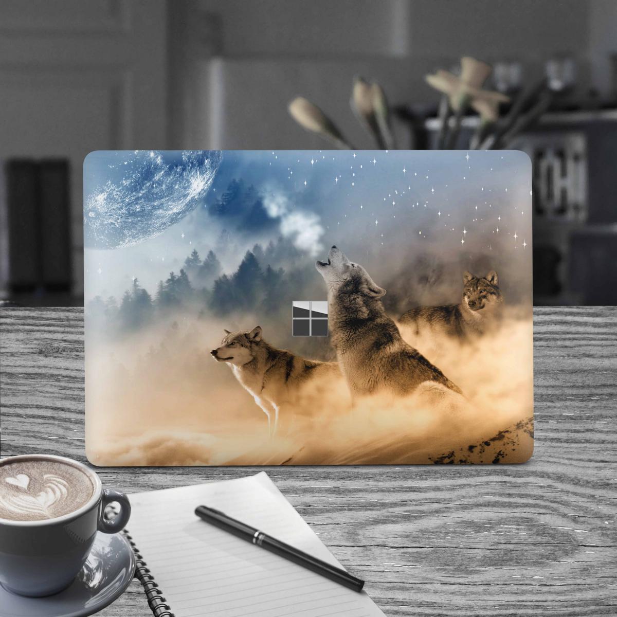 Microsoft Surface Book 2 Skin 15" Premium Vinylfolie Kratzerschutz Design Howling Moon Elektronik-Sticker & -Aufkleber Skins4u