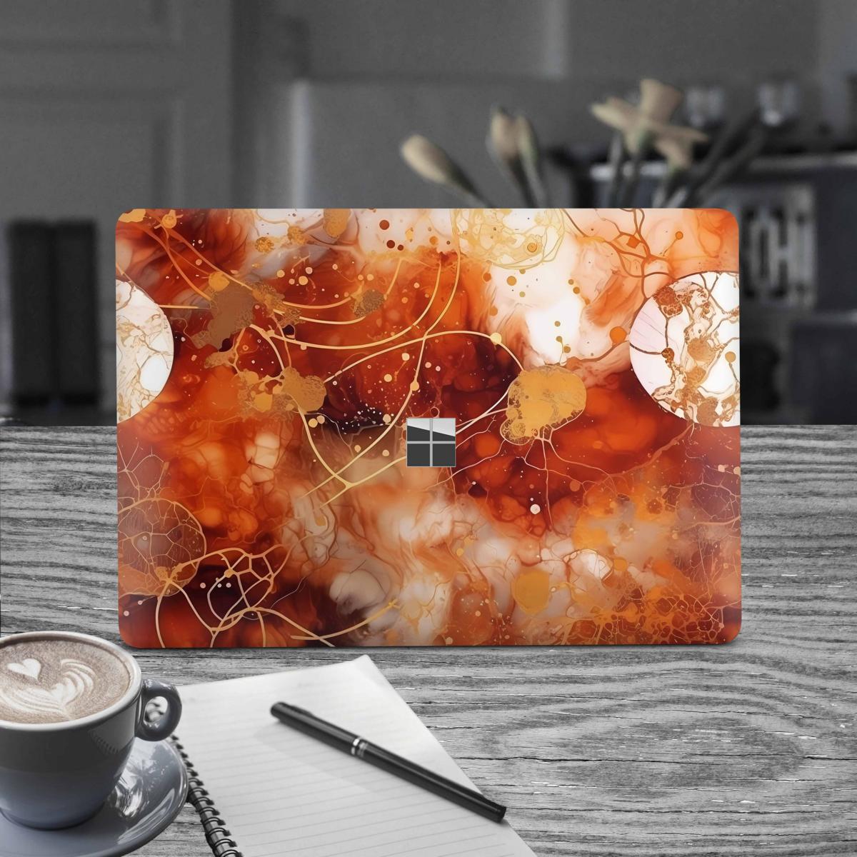 Microsoft Surface Laptop 3 4 5 Skin 15" Premium Vinylfolie Kratzerschutz Design Orange Circle Elektronik-Sticker & -Aufkleber Skins4u