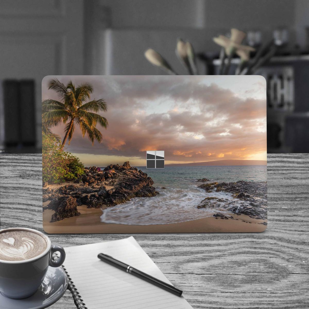Microsoft Surface Laptop Studio Premium Vinylfolie Kratzerschutz Design Palmenbucht Elektronik-Sticker & -Aufkleber Skins4u