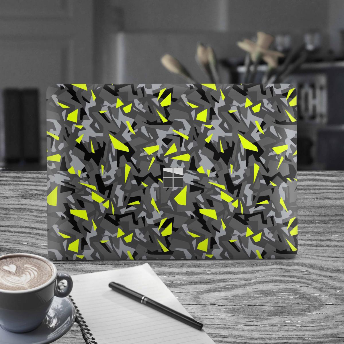 Microsoft Surface Laptop Go 1 / Go 2 Skins Premium Vinylfolie Kratzerschutz Design Splatter yellow Elektronik-Sticker & -Aufkleber Skins4u