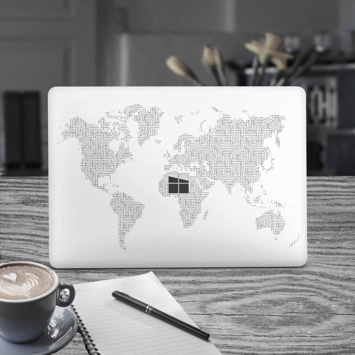 Microsoft Surface Book 2 Skin 13" Premium Vinylfolie Kratzerschutz Design Weltkarte Elektronik-Sticker & -Aufkleber Skins4u