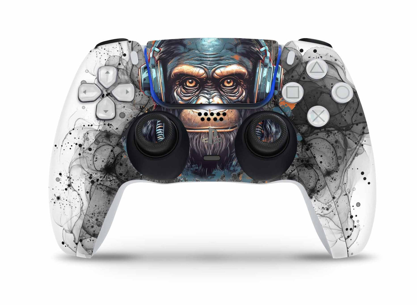 PS5 Controller Skin Vinyl Design Schutzfolie individualisiere Playstation 5 Gamepad Black smoke Monkey Aufkleber skins4u