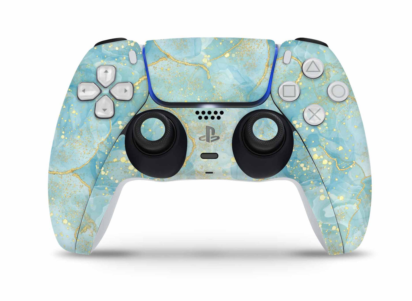 PS5 Controller Skin Vinyl Design Schutzfolie individualisiere Playstation 5 Gamepad Türkis gold Aufkleber skins4u