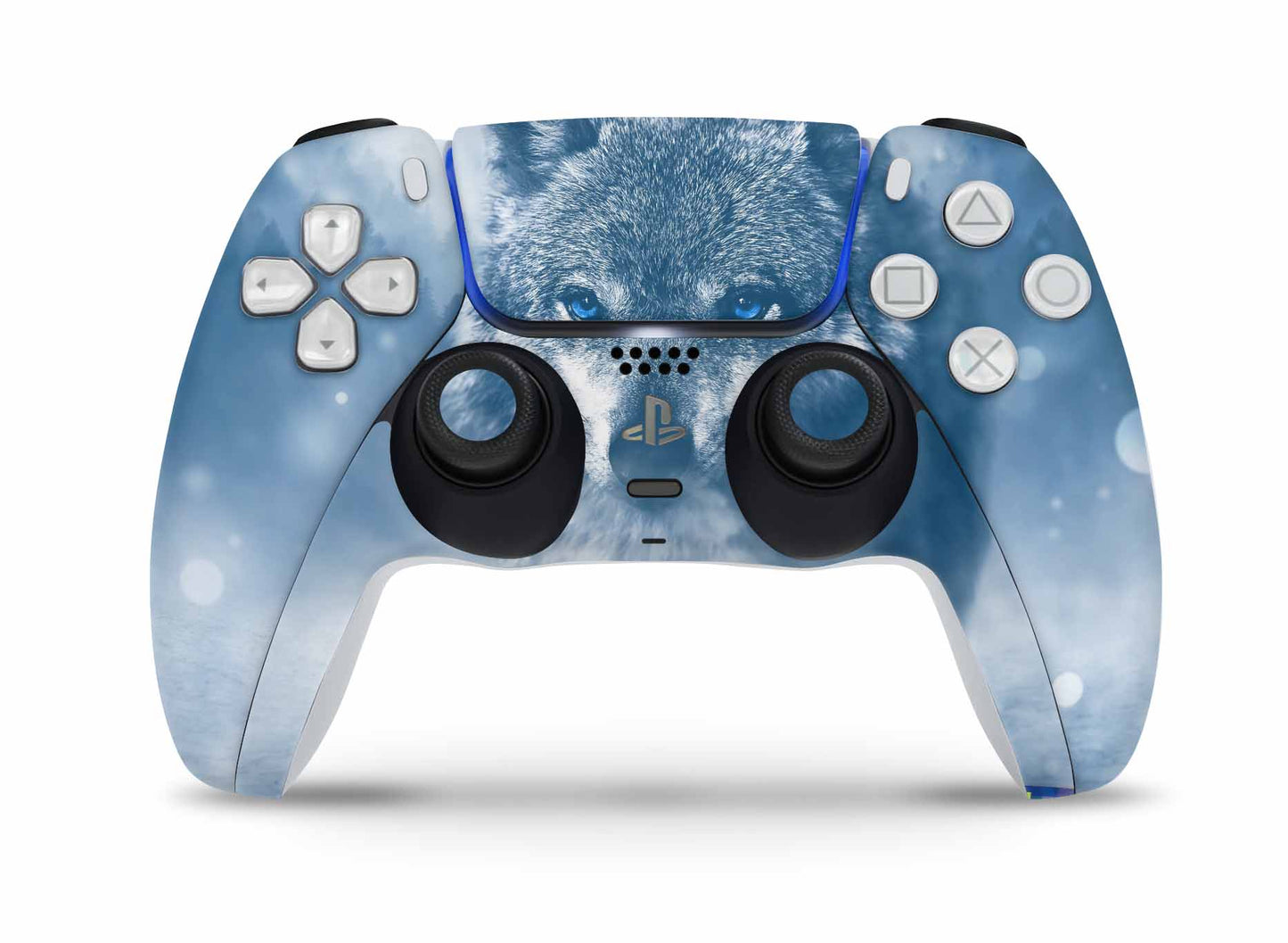 PS5 Controller Skin Vinyl Design Schutzfolie individualisiere Playstation 5 Gamepad Wolf blue eyes Aufkleber skins4u