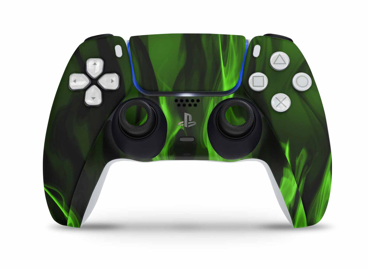PS5 Controller Skin Vinyl Design Schutzfolie individualisiere Playstation 5 Gamepad grüne Flammen Aufkleber skins4u