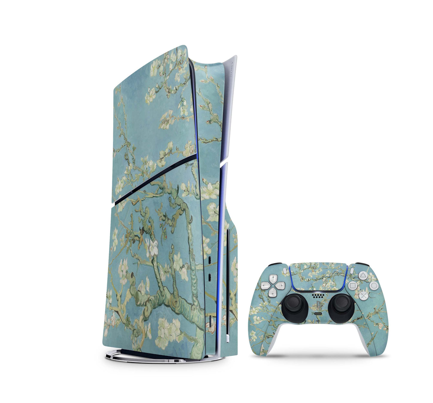 PS5 Slim Skins Disk Edition Aufkleber Design Premium Playstation 5 Skin + PS5 Controller Skin Blossoming Aufkleber skins4u