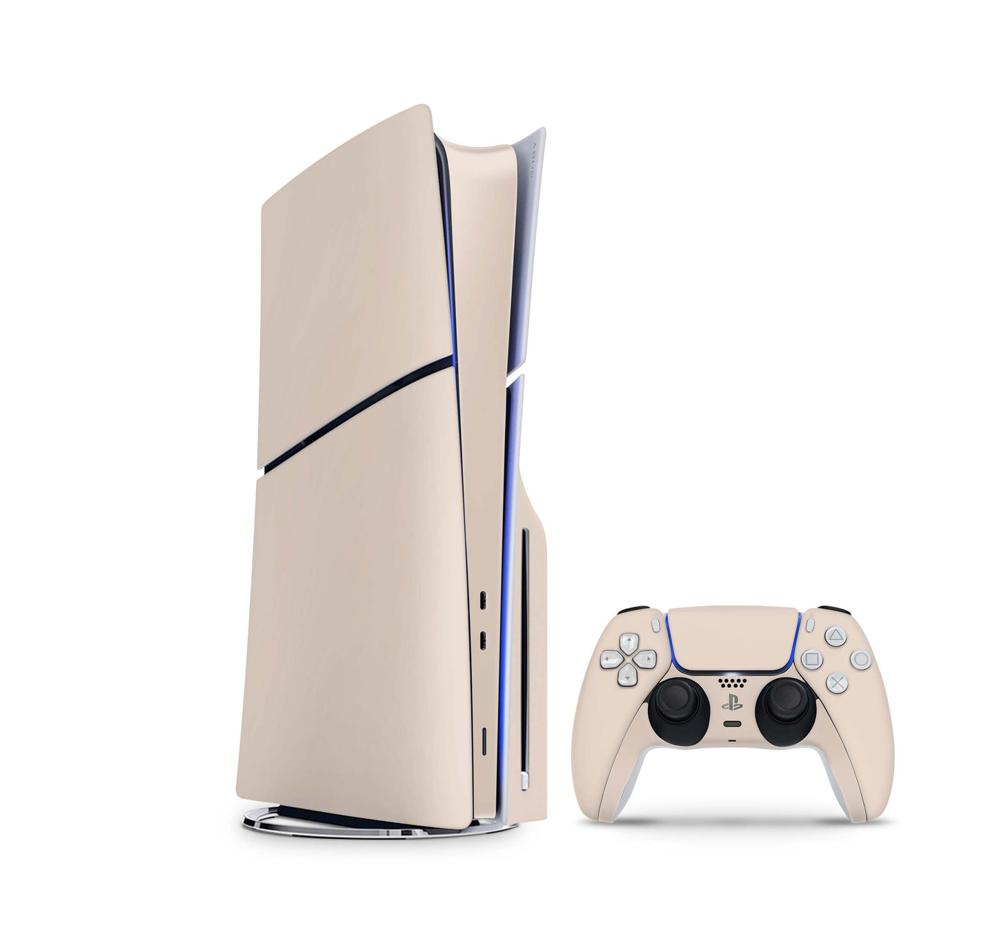 PS5 Slim Skins Disk Edition Aufkleber Design Premium Playstation 5 Skin + PS5 Controller Skin Solid state cream Aufkleber skins4u