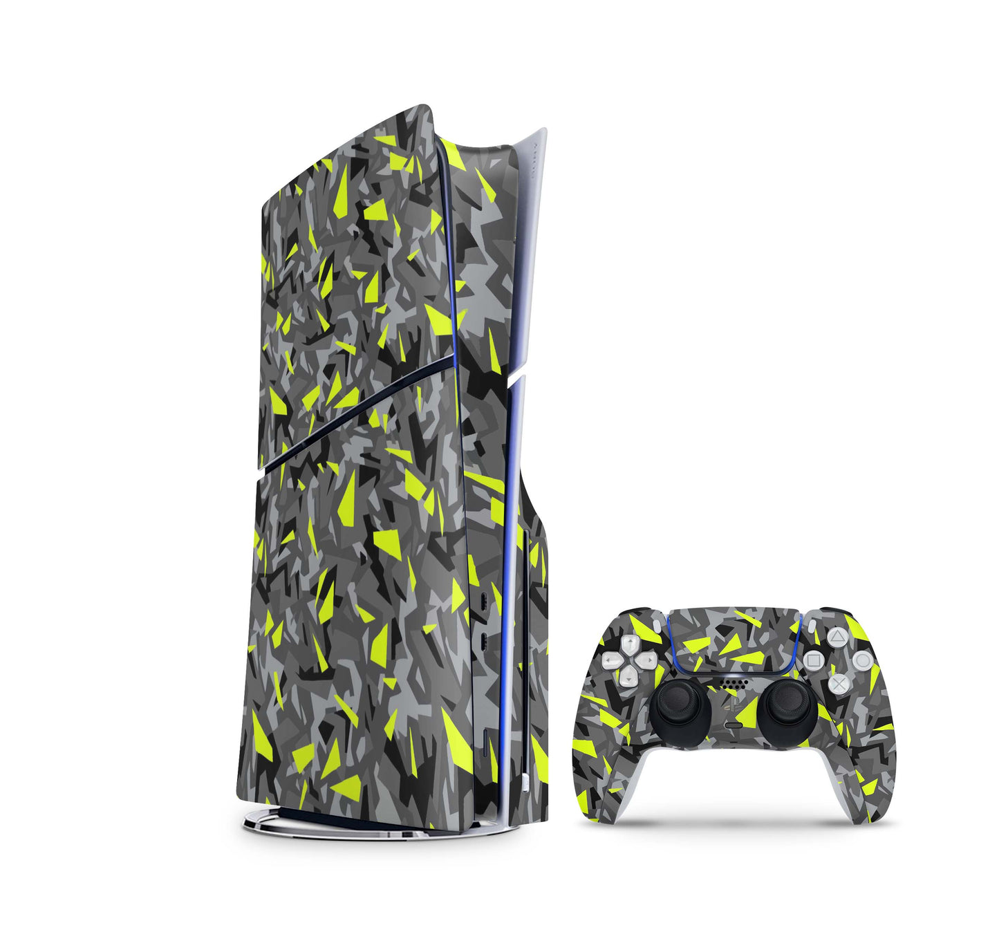 PS5 Slim Skins Disk Edition Aufkleber Design Premium Playstation 5 Skin + PS5 Controller Skin Splatter Yellow Aufkleber skins4u