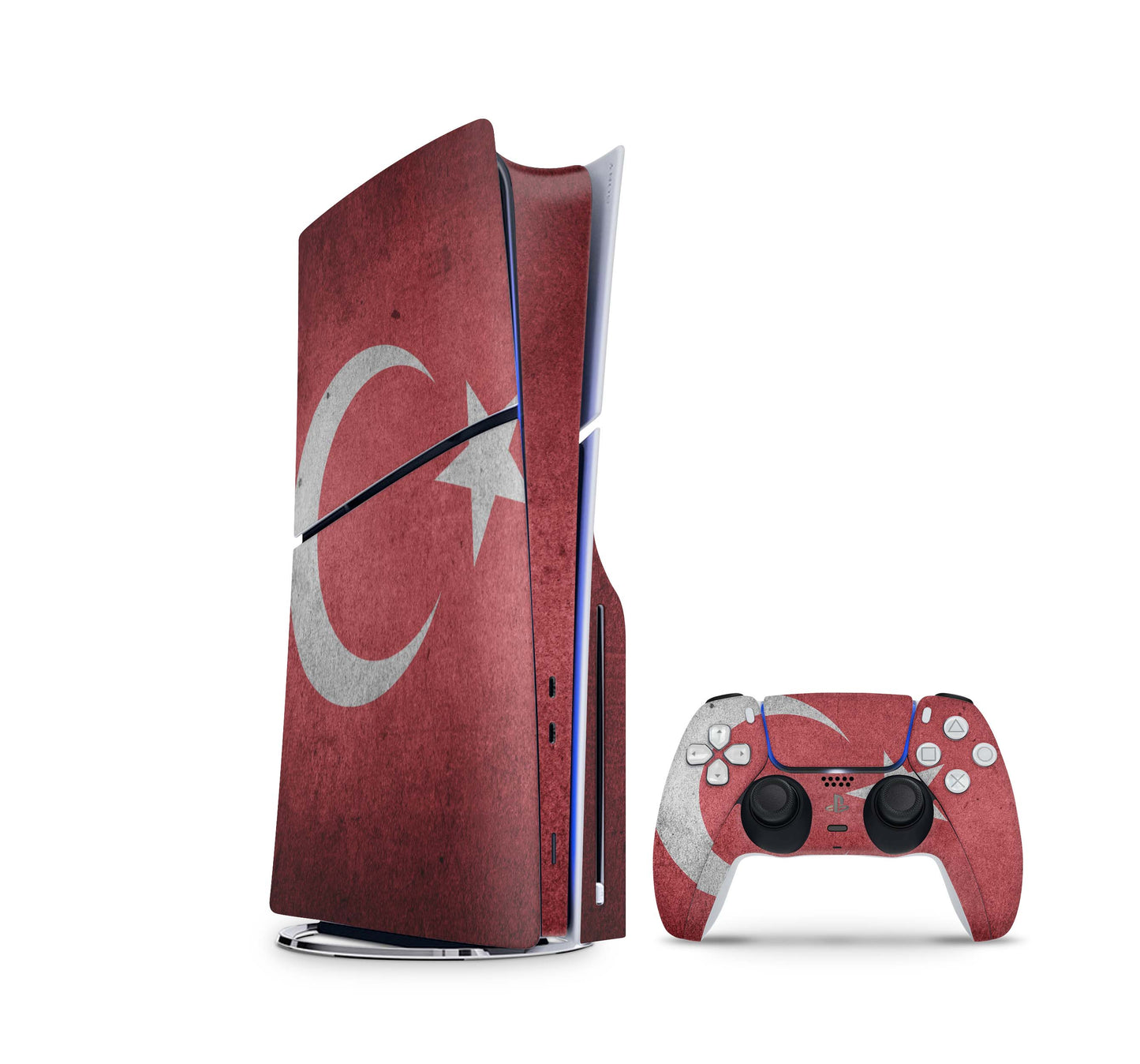 PS5 Slim Skins Disk Edition Aufkleber Design Premium Playstation 5 Skin + PS5 Controller Skin Tuerkei Vintage Aufkleber skins4u