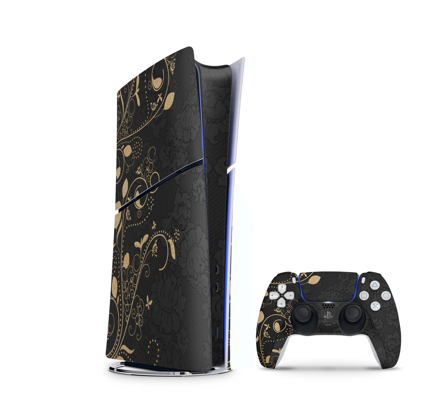 PS5 Slim Skins DIGITAL Edition Aufkleber Design Premium Playstation 5 Skin + PS5 Controller Skin Darkmoon Aufkleber skins4u
