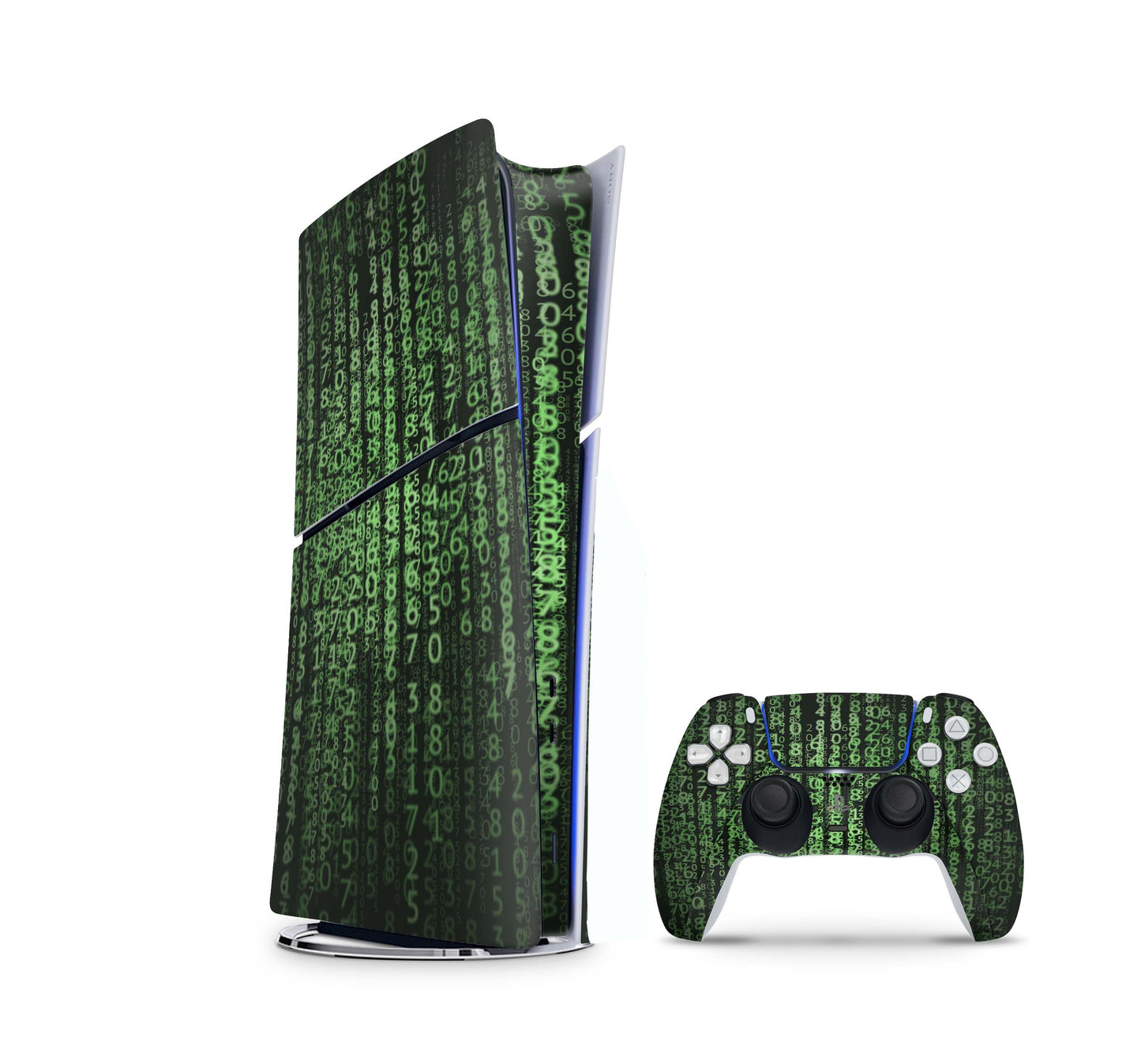 PS5 Slim Skins DIGITAL Edition Aufkleber Design Premium Playstation 5 Skin + PS5 Controller Skin Matrix Aufkleber skins4u