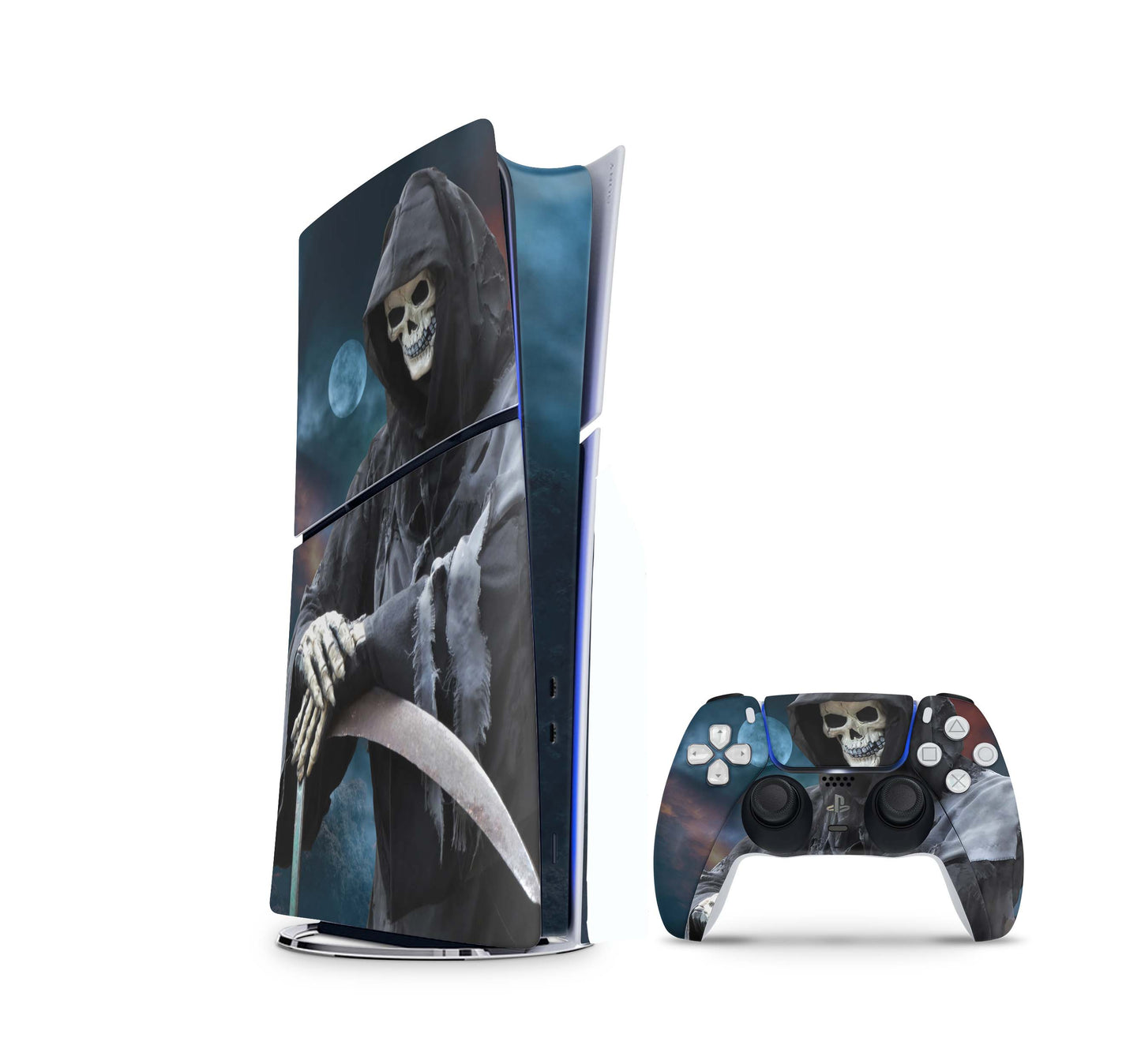 PS5 Slim Skins DIGITAL Edition Aufkleber Design Premium Playstation 5 Skin + PS5 Controller Skin Reaper Aufkleber skins4u
