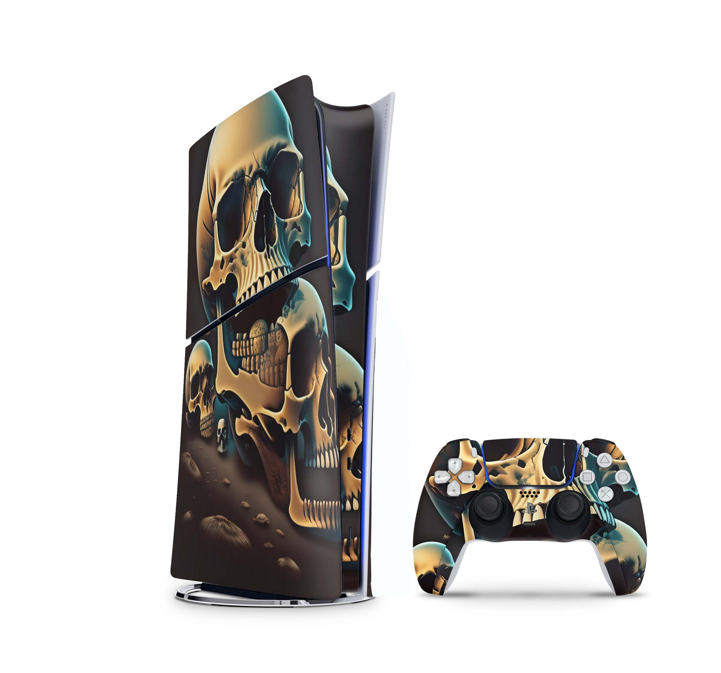 PS5 Slim Skins DIGITAL Edition Aufkleber Design Premium Playstation 5 Skin + PS5 Controller Skin Skullcrusher Aufkleber skins4u