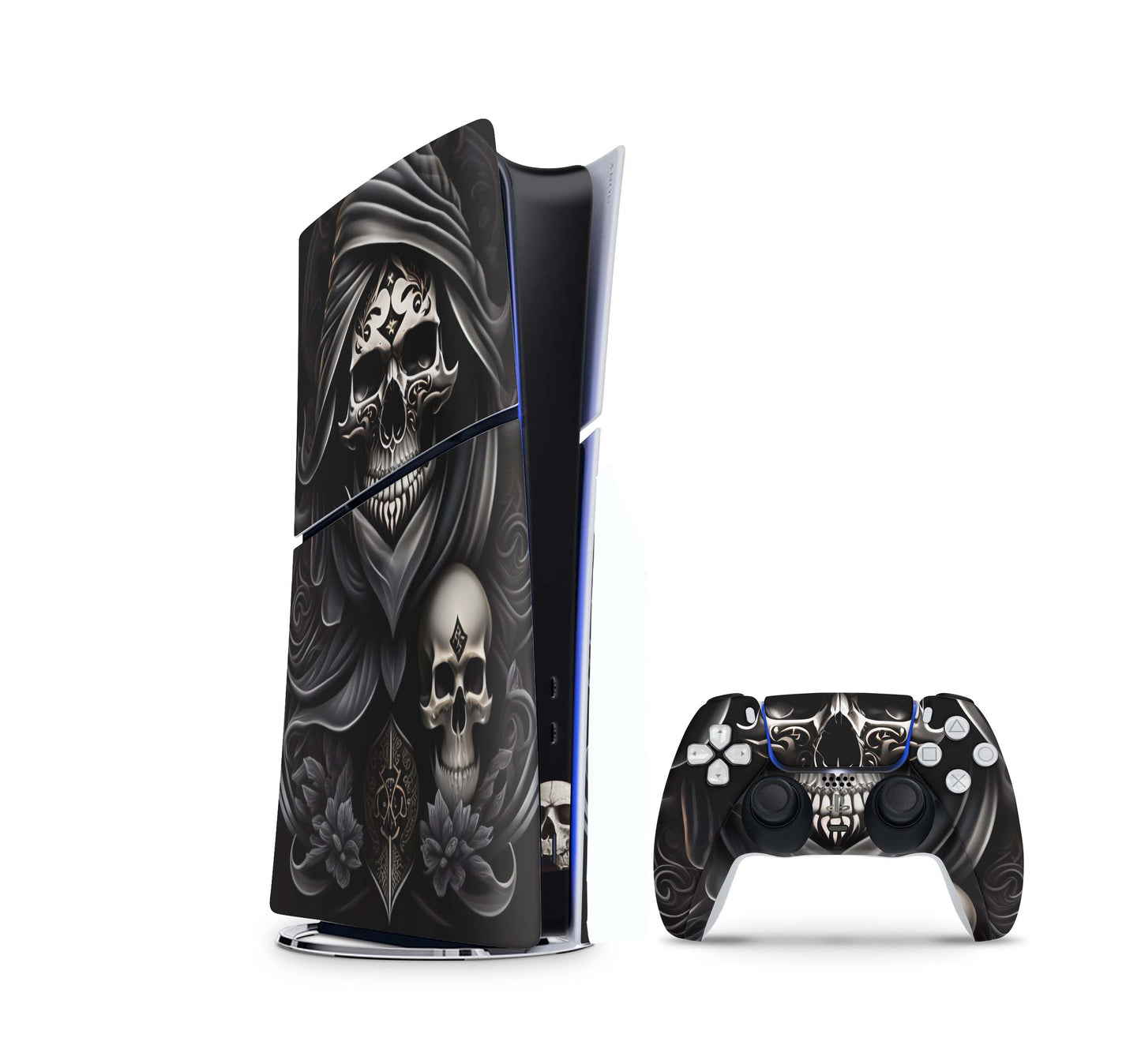 PS5 Slim Skins DIGITAL Edition Aufkleber Design Premium Playstation 5 Skin + PS5 Controller Skin Skullmaster Aufkleber skins4u