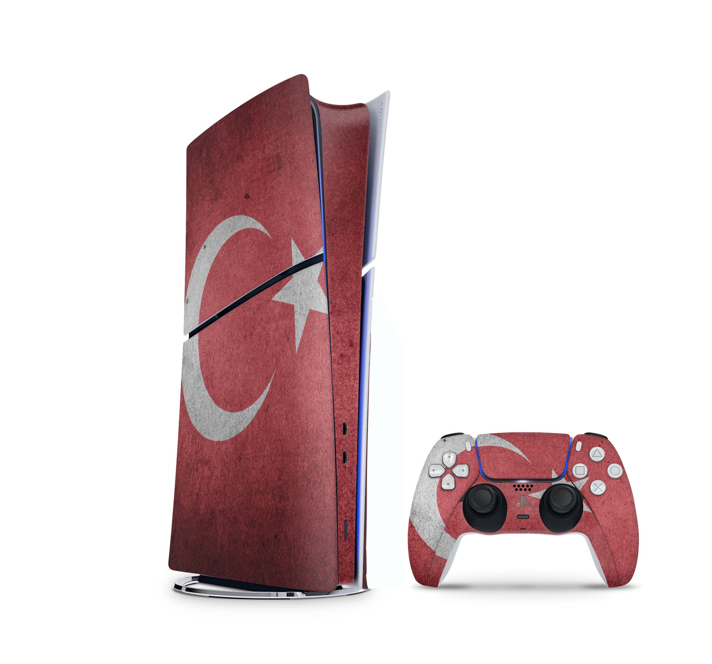 PS5 Slim Skins DIGITAL Edition Aufkleber Design Premium Playstation 5 Skin + PS5 Controller Skin Tuerkei Vintage Aufkleber skins4u