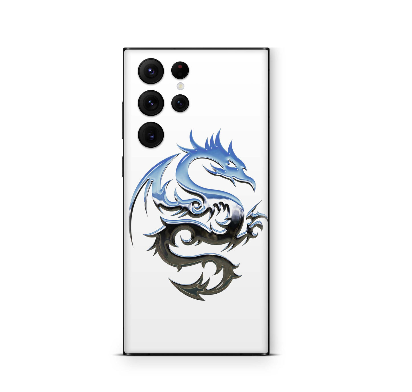 Samsung Galaxy S24 Ultra Skin Designfolie Aufkleber Skins Design Chrome Dragon weiss Elektronik-Sticker & -Aufkleber skins4u