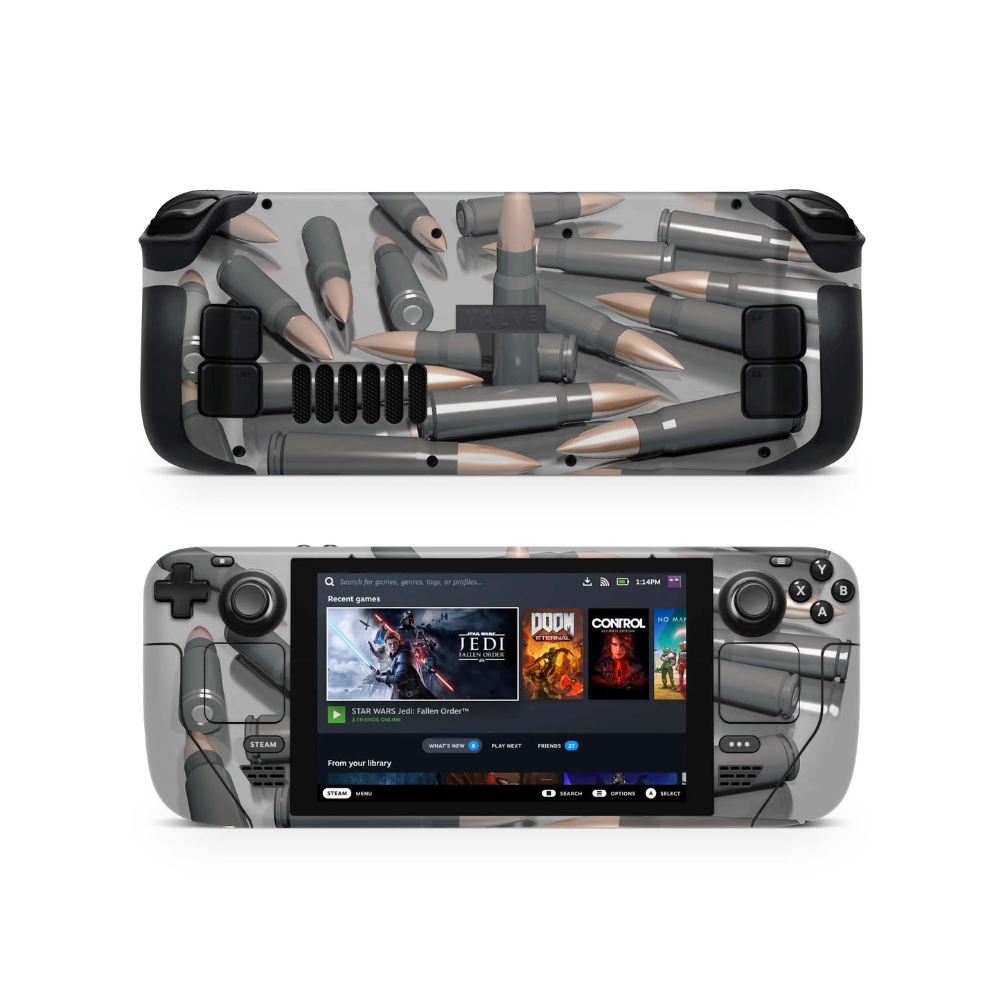 Valve Steam Deck Skins & Wraps Aufkleber Vinyl Skin Folie Bullets Aufkleber Skins4u
