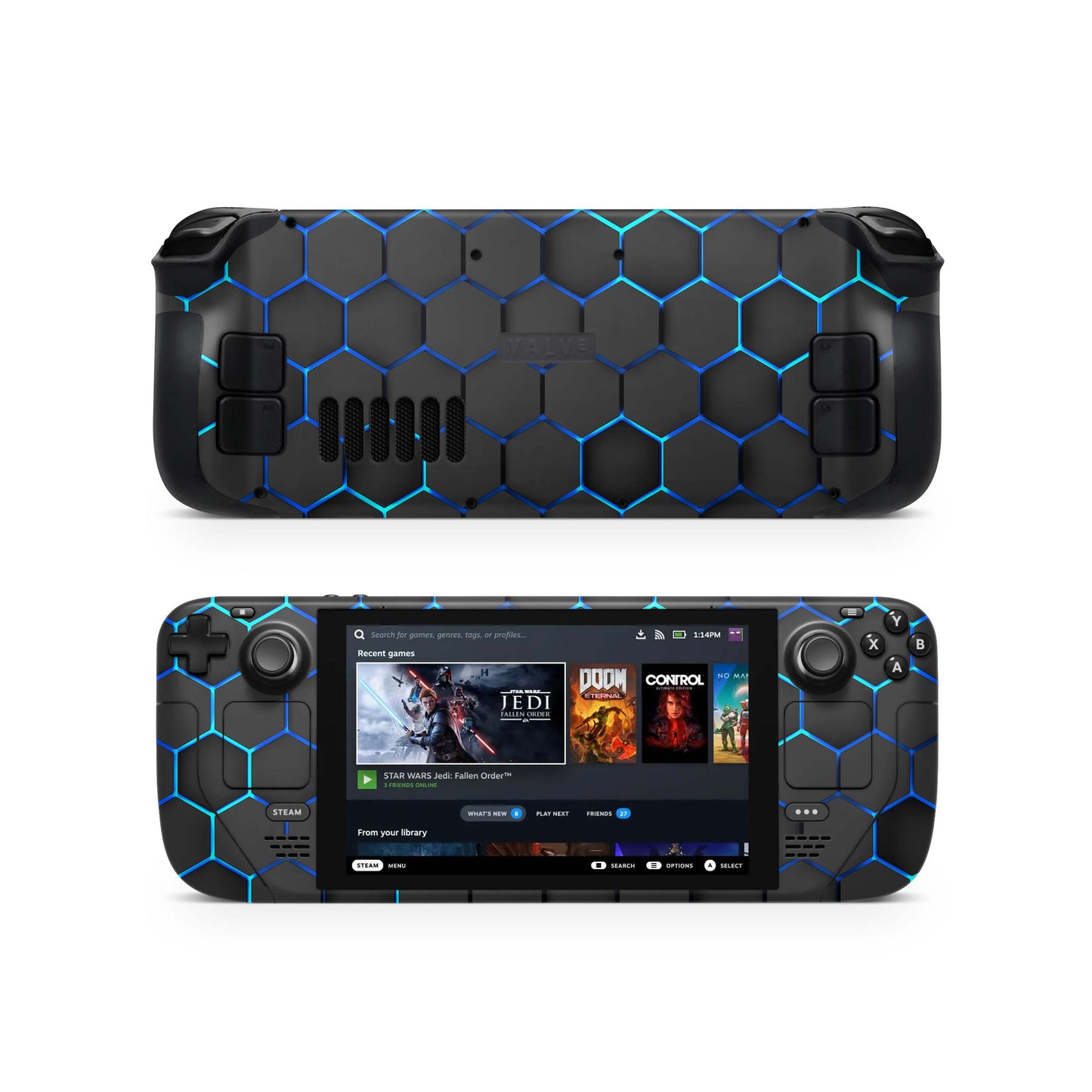 Valve Steam Deck Skins & Wraps Aufkleber Vinyl Skin Folie Exo blau Aufkleber Skins4u