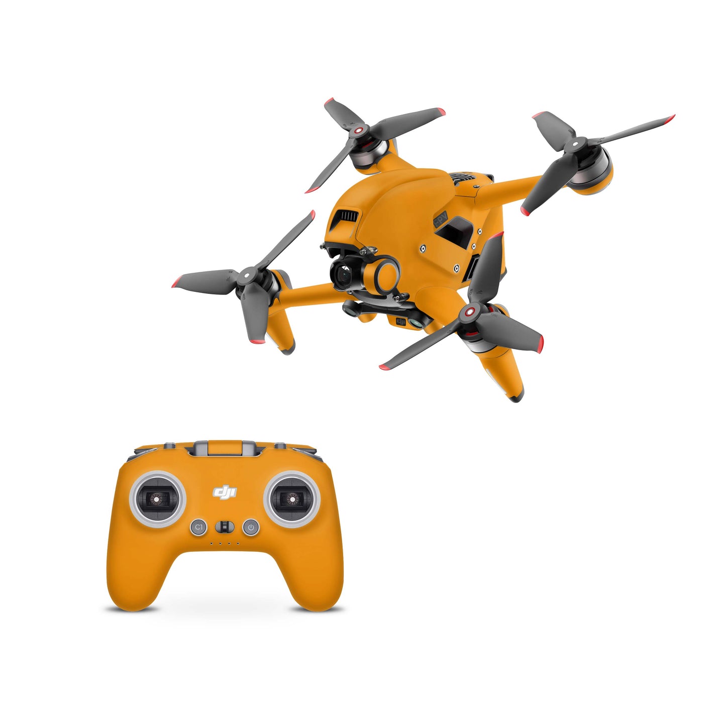 DJI FPV Skin Drohnen Folie DJI Skins für Goggles 2 und DJI Controller matt orange Elektronik-Sticker & -Aufkleber Skins4u DJI FPV Drohne + Controller 1