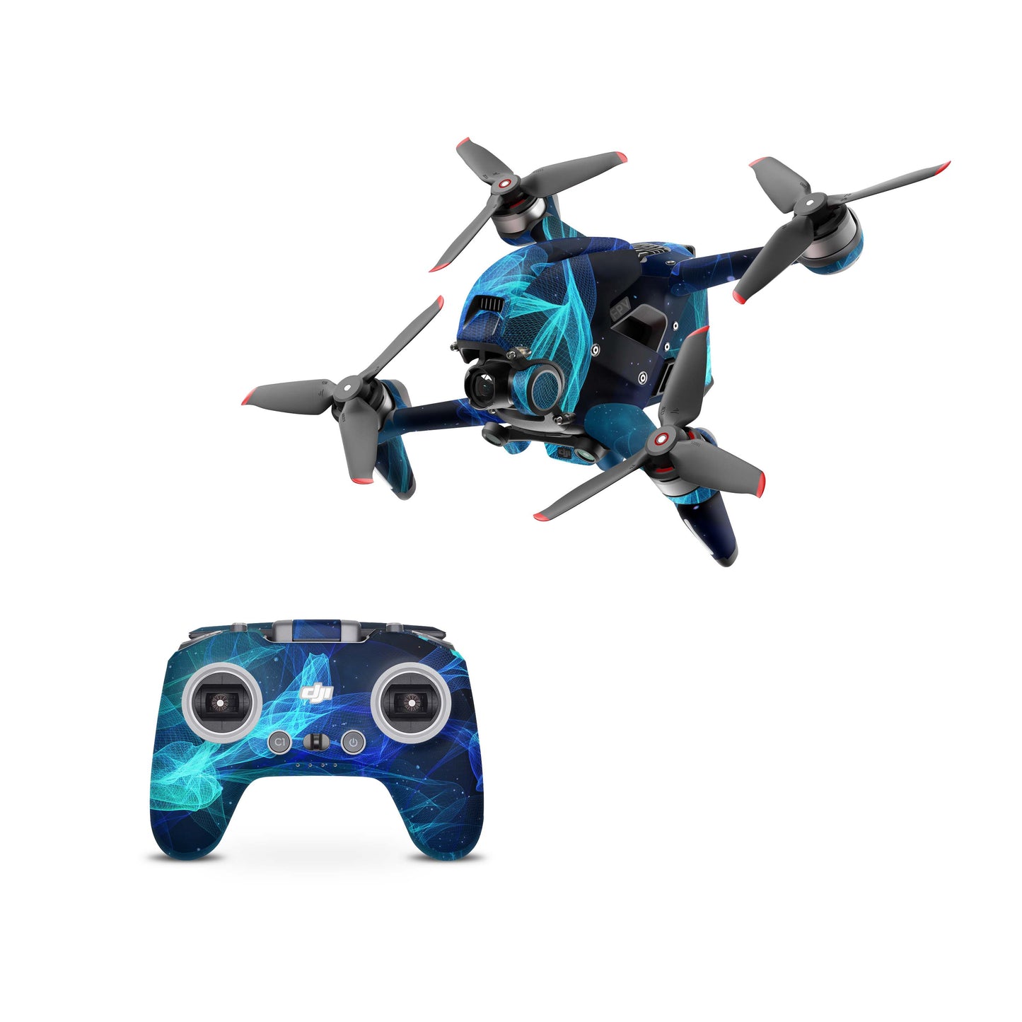 DJI FPV Skin Drohnen Folie DJI Skins für Goggles 2 und DJI Controller Star Spiral Elektronik-Sticker & -Aufkleber Skins4u DJI FPV Drohne + Controller 1