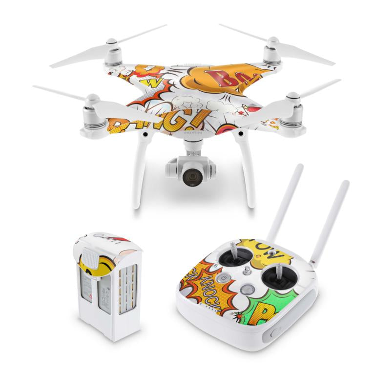 DJI Phantom Skins Aufkleber 2 3 4 Pro & Advanced Modelle Comics weiss Elektronik-Sticker & -Aufkleber Drohnen-Aufkleber