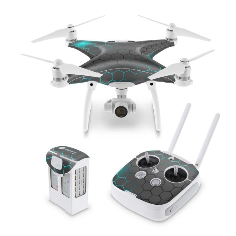 DJI Phantom Skins Aufkleber 2 3 4 Pro & Advanced Modelle Exo small blau Elektronik-Sticker & -Aufkleber Drohnen-Aufkleber