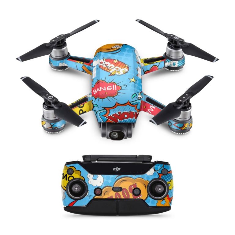 DJI Spark Drohnen Skin Folierung Design Vinyl Skins comics blue Elektronik-Sticker & -Aufkleber Skins4u