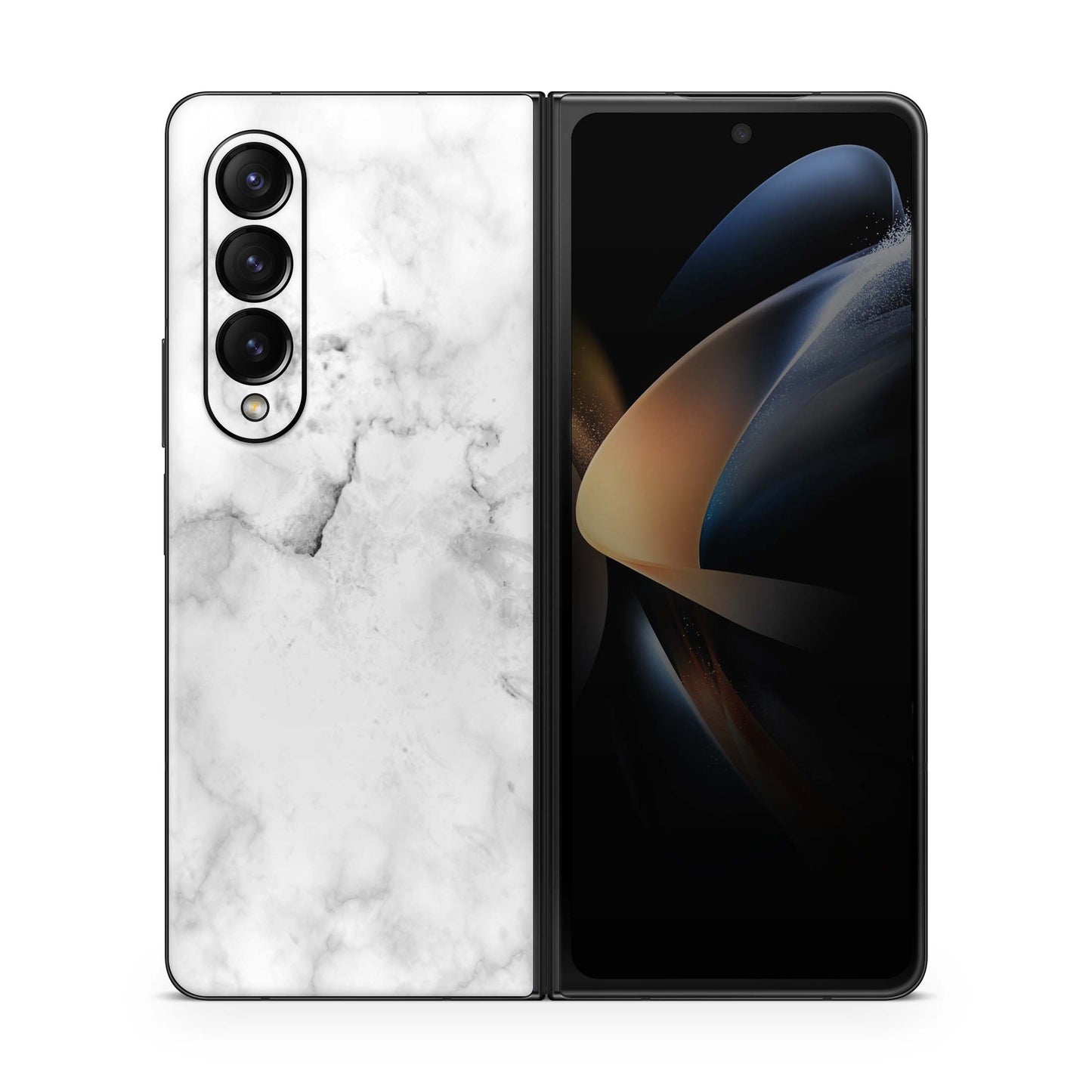 Samsung Galaxy Z Fold 5 Skin Folie Skins Handy Aufkleber Marmor weiss Aufkleber Skins4u